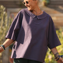 Blouse Myriem - seersucker prune - Quintessence