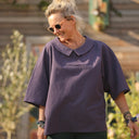 Blouse Myriem - seersucker prune - Quintessence