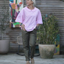 Blouse Myriem - seersucker rayé rose/blanc - Quintessence