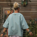 Blouse Myriem - vichy de coton bleuté - Quintessence