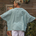 Blouse Myriem - vichy de coton bleuté - Quintessence