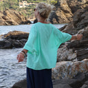 Blouse Nao - coton brodé vert peps - Quintessence