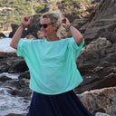 Blouse Nao - coton brodé vert peps - Quintessence