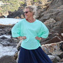 Blouse Nao - coton brodé vert peps - Quintessence