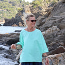 Blouse Nao - coton brodé vert peps - Quintessence