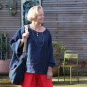 Blouse Nao - double gaze de coton nude fleuri - Quintessence