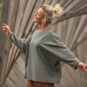 Blouse Naomie - broderie fleurie kaki - Quintessence