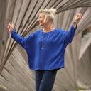 Blouse Naomie - double gaze de coton bleu majorelle - Quintessence