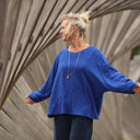 Blouse Naomie - double gaze de coton bleu majorelle - Quintessence