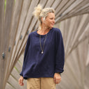 Blouse Naomie - double gaze de coton bleu nuit - Quintessence