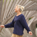 Blouse Naomie - double gaze de coton bleu nuit - Quintessence