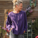 Blouse Naomie - double gaze de coton prune - Quintessence