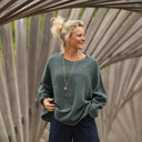 Blouse Naomie - double gaze de coton vert cactus - Quintessence