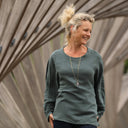 Blouse Naomie - double gaze de coton vert cactus - Quintessence