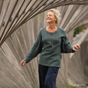 Blouse Naomie - double gaze de coton vert cactus - Quintessence