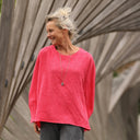 Blouse Naomie - Double gaze de coton/lin jacquard fleuri rose gourmand - Quintessence