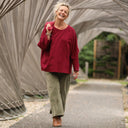 Blouse Naomie - lin grenat - Quintessence