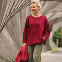 Blouse Naomie - lin grenat - Quintessence