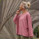 Blouse Naomie - lin/coton rose boisé - Quintessence