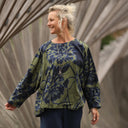 Blouse Naomie - satin de coton Ondée botanique - Quintessence