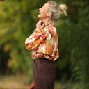 Blouse Naomie - satin de coton poésie d’automne - Quintessence