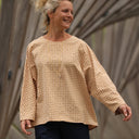 Blouse Naomie - Seersucker de coton vichy ocre - Quintessence