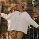 Blouse Naomie - triple gaze de coton blanche - Quintessence