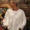 Blouse Naomie - velours milleraies ivoire - Quintessence