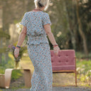 Blouse Nila - Double gaze de coton fleurettes bleues - Quintessence