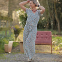 Blouse Nila - Double gaze de coton fleurettes bleues - Quintessence