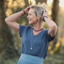 Blouse Nila - Double gaze de coton indigo - Quintessence