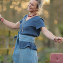 Blouse Nila - Double gaze de coton indigo - Quintessence