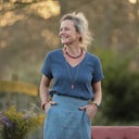 Blouse Nila - Double gaze de coton indigo - Quintessence