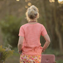 Blouse Nila Lin chiné orange pep's porté | atelier à Roubaix