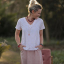 Blouse Nila Seersucker rayé rose & pâquerettes | Quintessence