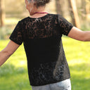 Blouse Nila Structure graphique noire | Quintessence