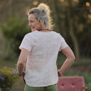 Blouse Nila Voile de coton rose poudré brodé | Quintessence