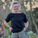 Blouse Romy – Double gaze de coton noire - Quintessence