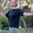 Blouse Romy – Double gaze de coton noire - Quintessence