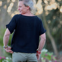 Blouse Romy – Double gaze de coton noire - Quintessence