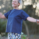 Blouse Romy – Lin indigo - Quintessence