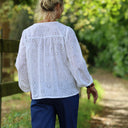 Blouse Sylvie broderie anglaise de coton Blanc Cassé - Quintessence