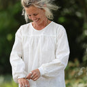 Blouse Sylvie broderie Fil de Printemps blanc cassé - Quintessence
