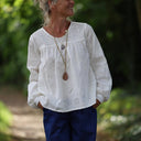Blouse Sylvie broderie Fil de Printemps blanc cassé - Quintessence