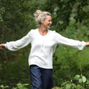 Blouse Sylvie quadruple gaze de coton Blanc Cassé - Quintessence