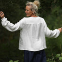 Blouse Sylvie quadruple gaze de coton Blanc Cassé - Quintessence