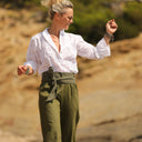 Blouse Thémis - broderie fleurie blanc cassé - Quintessence