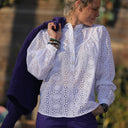 Blouse Thémis - broderie fleurie blanc cassé - Quintessence