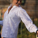 Blouse Thémis - broderie fleurie blanc cassé - Quintessence