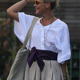 Blouse Yoko - broderie Rêverie blanche